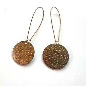 Handmade indie designer Chic Gold Textured geometric Dangle Earrings